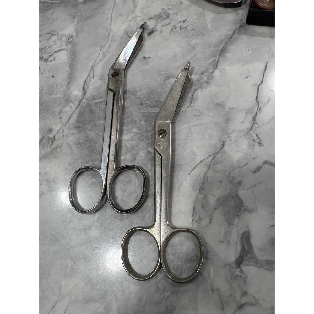 Military Bandage Scissors U.S.G. Issued Stainless‎ Set Of 2 Circa 1980's